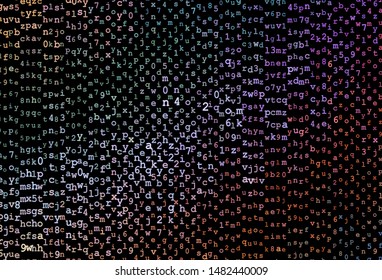 Dark Multicolor vector background with signs of alphabet. Shining illustration with ABC symbols on abstract template. Smart design for promotion of university.