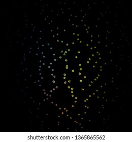 Dark Multicolor vector background with small and big stars. Colorful illustration with abstract gradient stars. Best design for your ad, poster, banner.