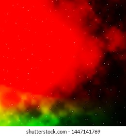 Dark Multicolor vector background with small and big stars. Colorful illustration in abstract style with gradient stars. Pattern for wrapping gifts.