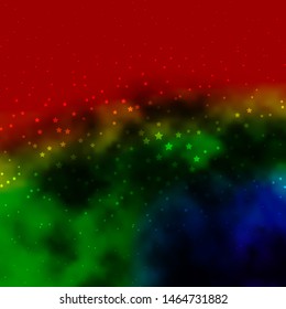 Dark Multicolor vector background with small and big stars. Blur decorative design in simple style with stars. Theme for cell phones.