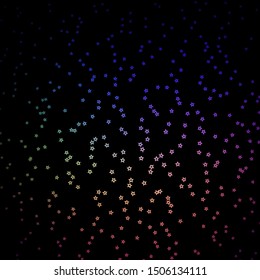 Dark Multicolor vector background with small and big stars. Colorful illustration with abstract gradient stars. Pattern for new year ad, booklets.