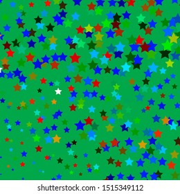 Dark Multicolor vector background with small and big stars. Blur decorative design in simple style with stars. Pattern for wrapping gifts.