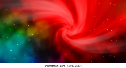 Dark Multicolor vector background with small and big stars. Colorful illustration with abstract gradient stars. Pattern for new year ad, booklets.