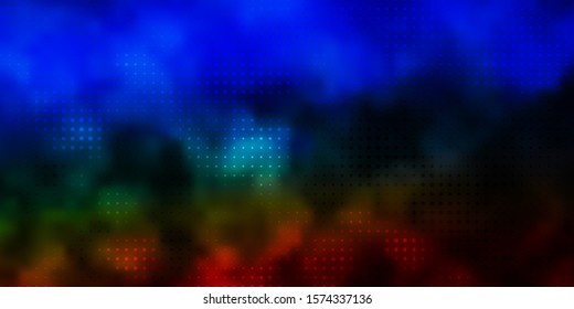 Dark Multicolor vector background with spots. Illustration with set of shining colorful abstract spheres. Pattern for websites.