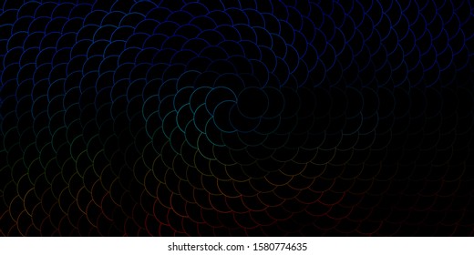 Dark Multicolor vector background with spots. Illustration with set of shining colorful abstract spheres. Pattern for business ads.