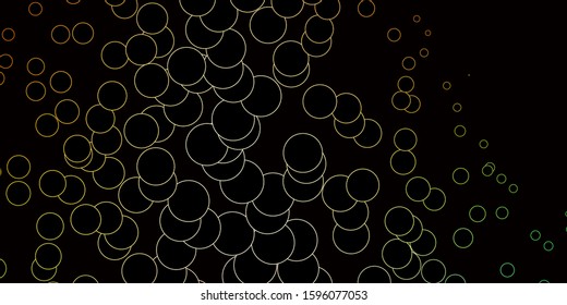 Dark Multicolor vector background with spots. Illustration with set of shining colorful abstract spheres. Design for posters, banners.