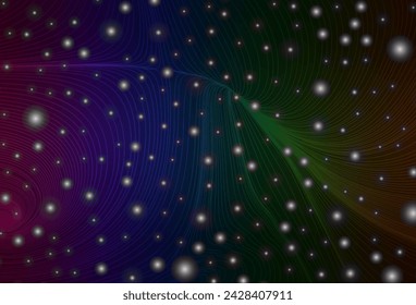 Dark Multicolor vector background with spots, curve lines. Colorful illustration with geometric design. Elegant design for wallpapers.