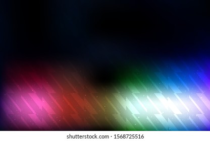 Dark Multicolor vector background with stright stripes. Colorful shining illustration with lines on abstract template. Pattern for your busines websites.