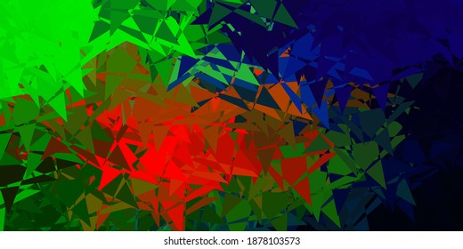 Dark multicolor vector background with triangles. Illustration with abstract colorful triangle shapes. Design for your wallpapers.