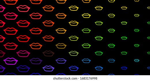 Dark Multicolor vector background with woman symbols. Colorful illustration with gradient feminism shapes. Elegant design for wallpapers.