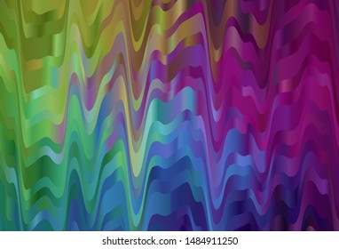 Dark Multicolor vector background with wry lines. Colorful illustration in abstract style with gradient. Pattern for your business design.