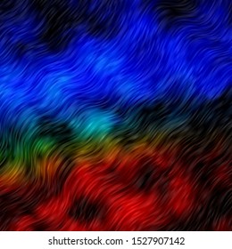 Dark Multicolor vector background with wry lines. Brand new colorful illustration with bent lines. Smart design for your promotions.