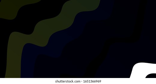 Dark Multicolor vector background with wry lines. Colorful illustration with curved lines. Template for cellphones.