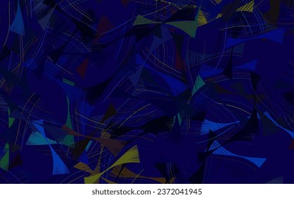 Dark Multicolor vector background with wry lines.