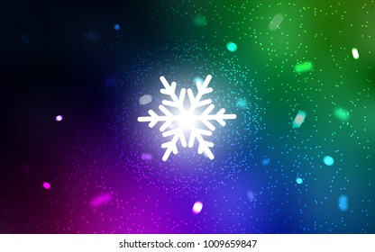 Dark Multicolor vector background with xmas snowflakes. Glitter abstract illustration with crystals of ice. The template can be used as a new year background.