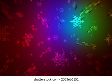 Dark Multicolor vector background in Xmas style. Simple gradient illustration with Christmas attributes. Pattern for booklets, leaflets of education.
