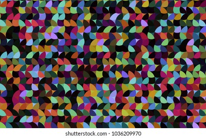 Dark Multicolor vector banner with circles, spheres. Abstract spots. Background of Art bubbles in halftone style with colored gradient.