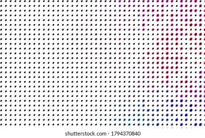 Banner vectorial oscuro multicolor con círculos, esferas. Puntos abstractos. Fondo de las burbujas de arte en estilo de semitono con degradado de color.
