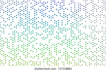 Dark Multicolor vector banner with circles, spheres. Abstract spots. Background of Art bubbles in halftone style with colored gradient.