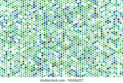 Dark Multicolor vector banner with circles, spheres. Abstract spots. Background of Art bubbles in halftone style with colored gradient.