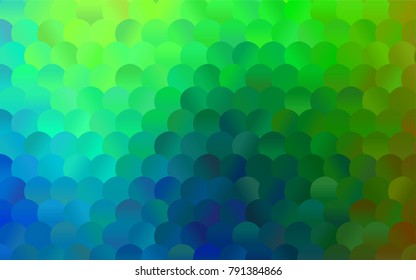 Dark Multicolor vector banner with circles, spheres. Abstract spots. Background of Art bubbles in halftone style with colored gradient.