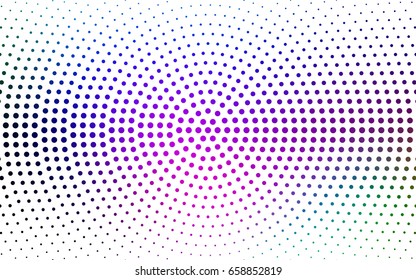 Dark Multicolor vector banner set of circles, spheres. Donuts Background. Creative Design Templates. Technology halftone illustration.