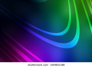 Dark Multicolor vector blurred template. Creative illustration in halftone style with gradient. Blurred design for your web site.