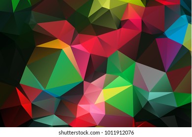 Dark Multicolor vector blurry triangle background design. Geometric background in Origami style with gradient.