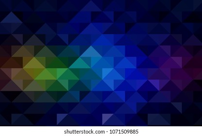 Dark Multicolor vector blurry triangle pattern. Glitter abstract illustration with an elegant design. The elegant pattern can be used as part of a brand book.
