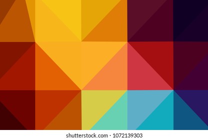Dark Multicolor vector blurry triangle template. Colorful illustration in polygonal style with gradient. Triangular pattern for your business design.