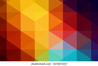 Dark Multicolor vector blurry triangle template. Shining colored illustration in a new style. The polygonal design can be used for your web site.