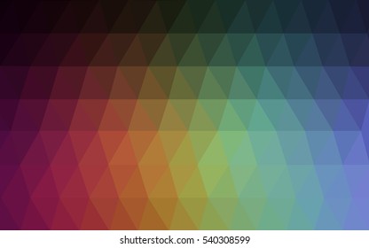 Dark Multicolor vector blurry triangle background design. Geometric background in Origami style with gradient. 
