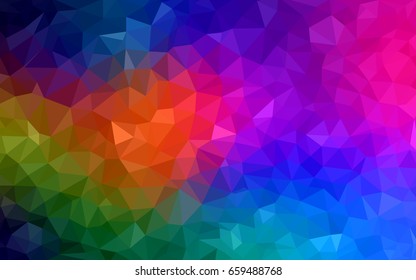 Dark Multicolor vector blurry triangle background design. Geometric background in Origami style with gradient. 