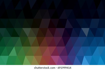 Dark Multicolor vector blurry triangle background design. Geometric background in Origami style with gradient. 