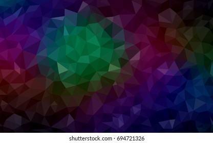 Dark Multicolor vector blurry triangle background design. Geometric background in Origami style with gradient. 
