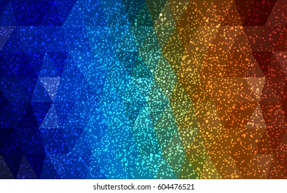 Dark Multicolor vector christmas postcard low polygon background. Illustration consisting of triangles. Abstract triangular polygonal origami or crystal design of New Year celebration.