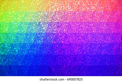 Dark Multicolor vector christmas postcard low polygon background. Illustration consisting of triangles. Abstract triangular polygonal origami or crystal design of New Year celebration.
