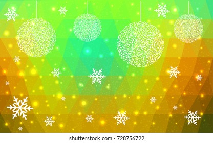 Dark Multicolor vector christmas postcard low polygon background. Illustration consisting of triangles. Abstract triangular polygonal origami or crystal design of New Year celebration.