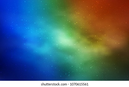 Dark Multicolor vector cover with astronomical stars. Glitter abstract illustration with colorful cosmic stars. Pattern for astrology websites.
