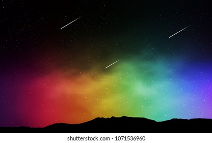 Dark Multicolor vector cover with astronomical stars. Space stars on blurred abstract background with gradient. Template for cosmic backgrounds.