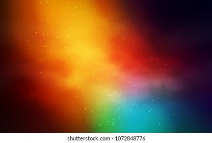 Dark Multicolor vector cover with astronomical stars. Glitter abstract illustration with colorful cosmic stars. Pattern for futuristic ad, booklets.