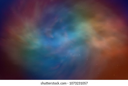 Dark Multicolor vector cover with astronomical stars. Blurred decorative design in simple style with galaxy stars. Pattern for astronomy websites.