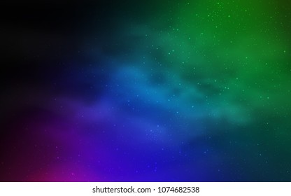 Dark Multicolor vector cover with astronomical stars. Modern abstract illustration with Big Dipper stars. Pattern for astronomy websites.