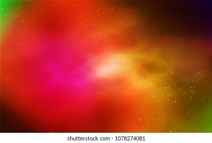 Dark Multicolor vector cover with astronomical stars. Glitter abstract illustration with colorful cosmic stars. Smart design for your business advert.