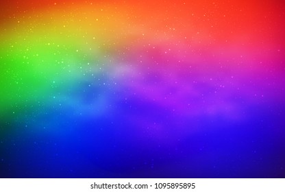 Dark Multicolor vector cover with astronomical stars. Blurred decorative design in simple style with galaxy stars. Pattern for astronomy websites.