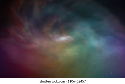 Dark Multicolor vector cover with astronomical stars. Space stars on blurred abstract background with gradient. Best design for your ad, poster, banner.