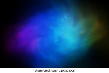 Dark Multicolor vector cover with astronomical stars. Shining colored illustration with bright astronomical stars. Smart design for your business advert.