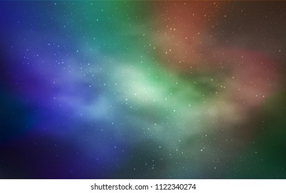 Dark Multicolor vector cover with astronomical stars. Shining colored illustration with bright astronomical stars. Pattern for futuristic ad, booklets.