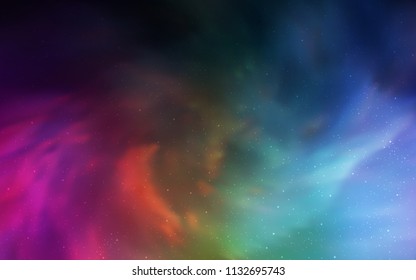 Dark Multicolor vector cover with astronomical stars. Modern abstract illustration with Big Dipper stars. Template for cosmic backgrounds.