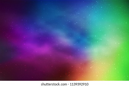 Dark Multicolor vector cover with astronomical stars. Shining colored illustration with bright astronomical stars. Pattern for astrology websites.